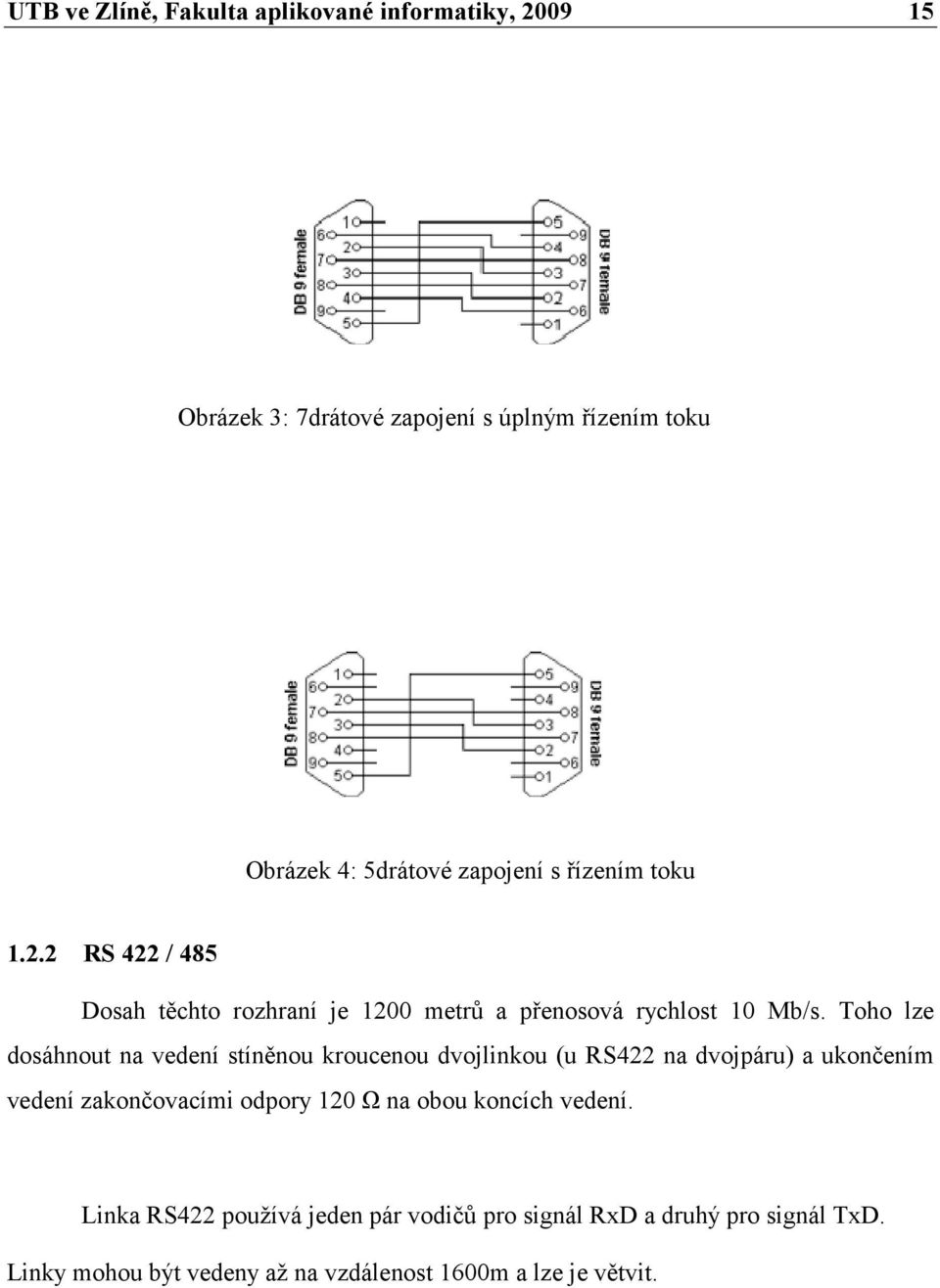 Toho lze dosáhnout na vedení stíněnou kroucenou dvojlinkou (u RS422 na dvojpáru) a ukončením vedení zakončovacími odpory 120 Ω na