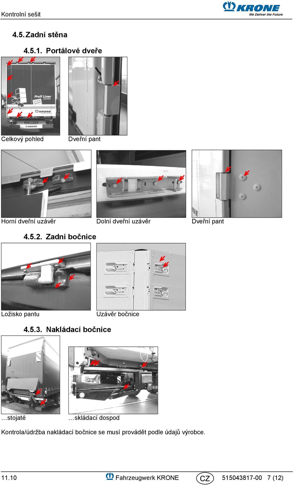 Dveřní pant 4.5.2. Zadní bočnice Ložisko pantu Uzávěr bočnice 4.5.3.