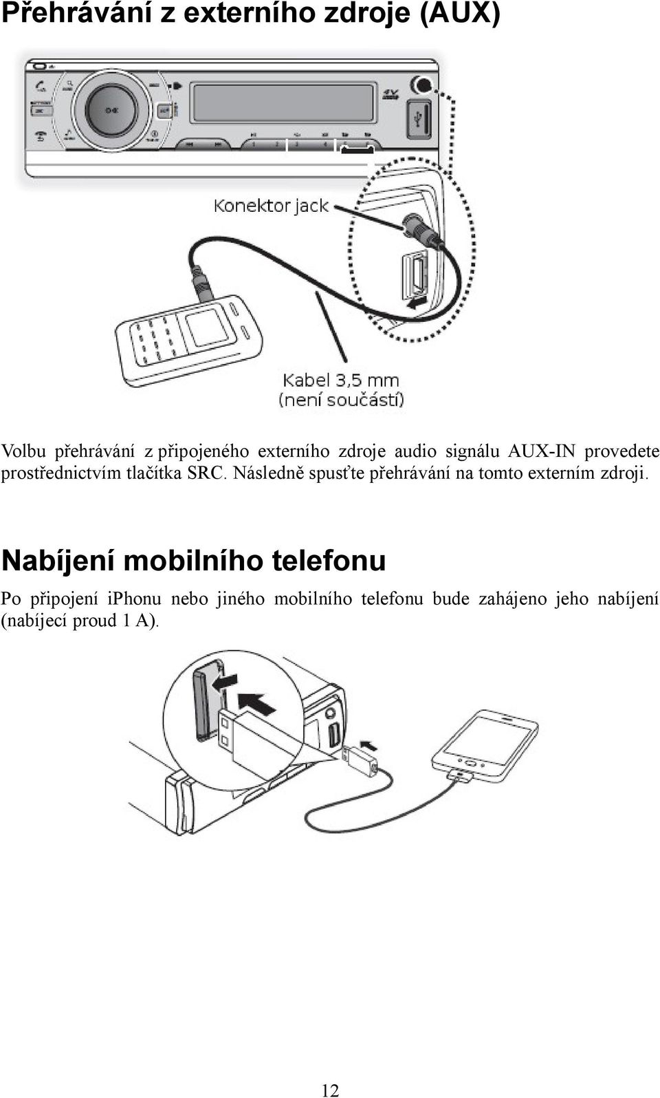 Následně spusťte přehrávání na tomto externím zdroji.