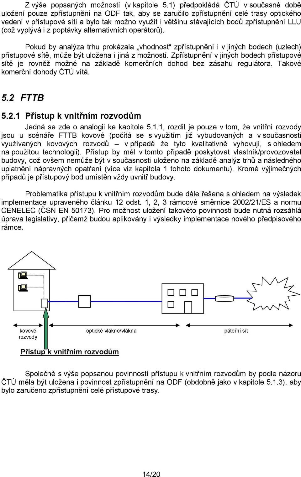 zpřístupnění LLU (což vyplývá i z poptávky alternativních operátorů).