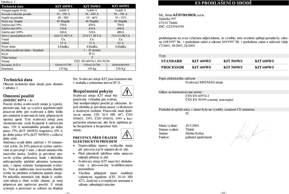 Stupňů 40 Stupňů 40 Stupňů 40 Stupňů Zatěžovatel 30% 350A 450A 700A Zatěžovatel 60% 310A 430A 600A Zatěžovatel 100% 260A 310A 480A Síťový proud/příkon 60% 16A/11.0KVA 25A/17.3KVA 32A/21.