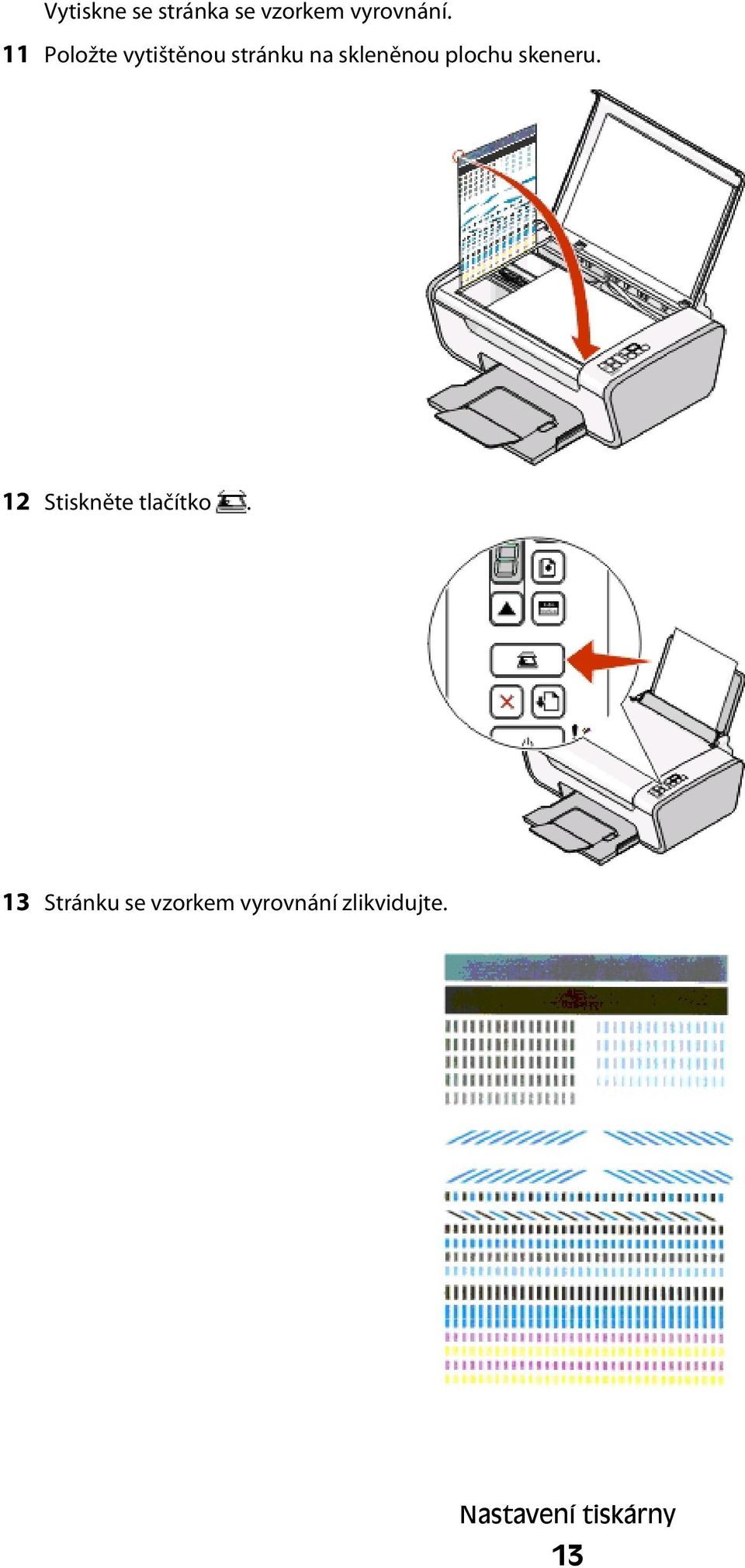 plochu skeneru. 12 Stiskněte tlačítko.