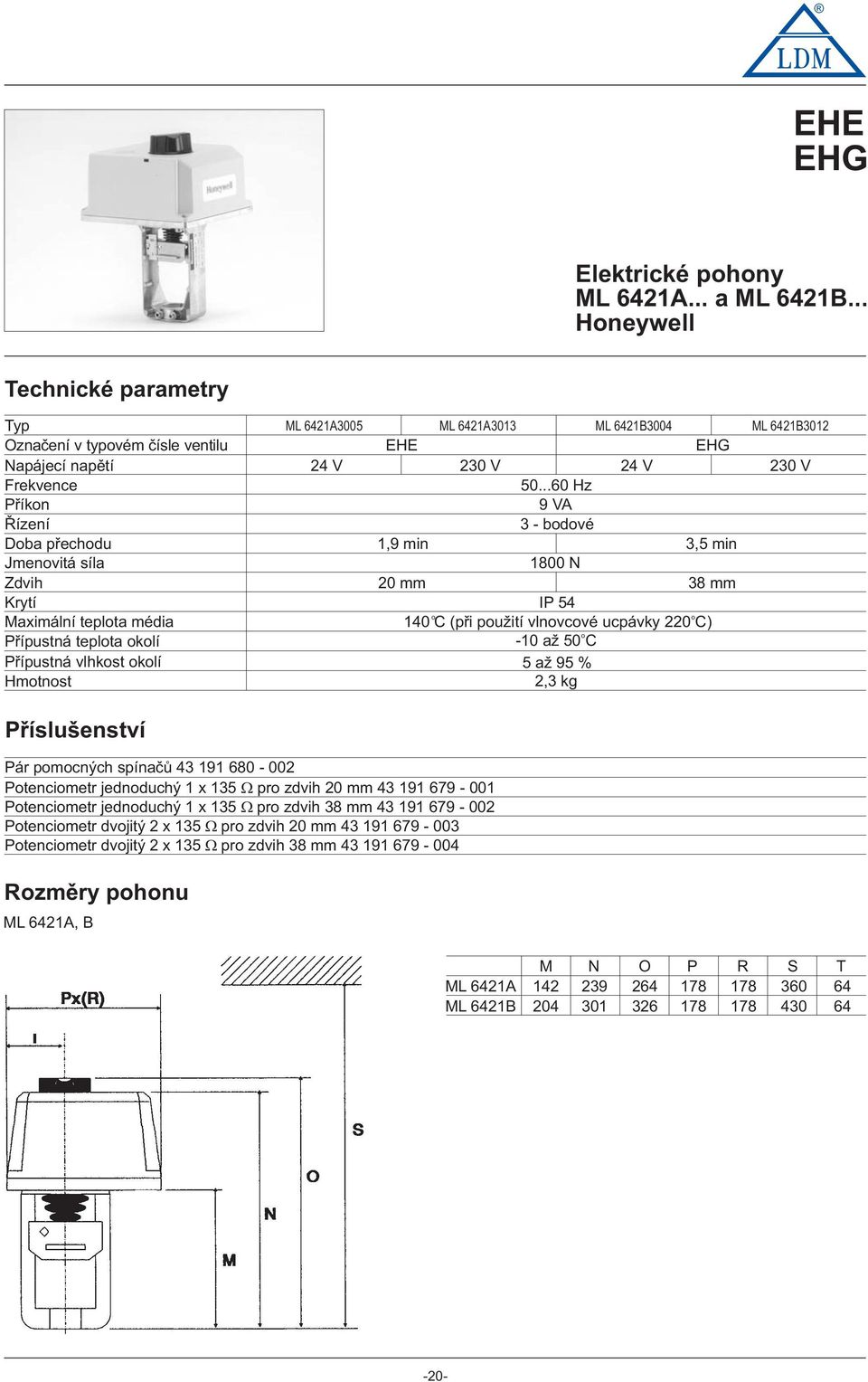 ..60 Hz 9VA - bdvé Dba pøechdu,9 min,5 min Jmenvitá síla 800 N Zdvih 20 mm 8 mm Krytí IP 54 Maximální teplta média 40 C (pøi pu ití vlnvcvé ucpávky 220 C) Pøípustná teplta klí -0 a 50 C Pøípustná