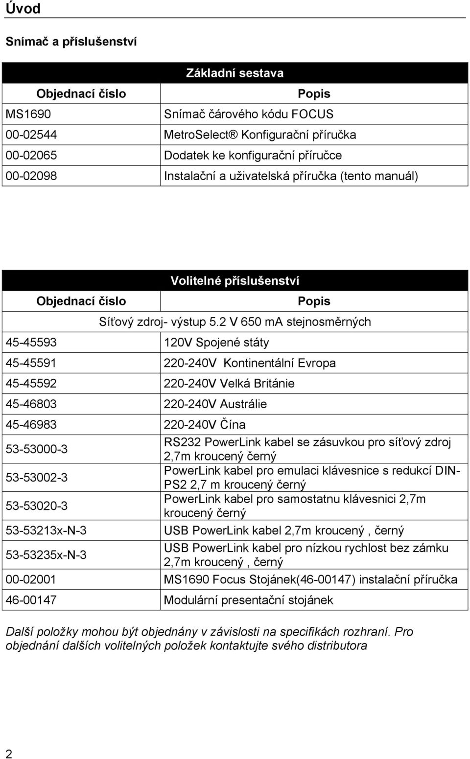 2 V 650 ma stejnosměrných 45-45593 120V Spojené státy 45-45591 220-240V Kontinentální Evropa 45-45592 220-240V Velká Británie 45-46803 220-240V Austrálie 45-46983 220-240V Čína 53-53000-3 53-53002-3