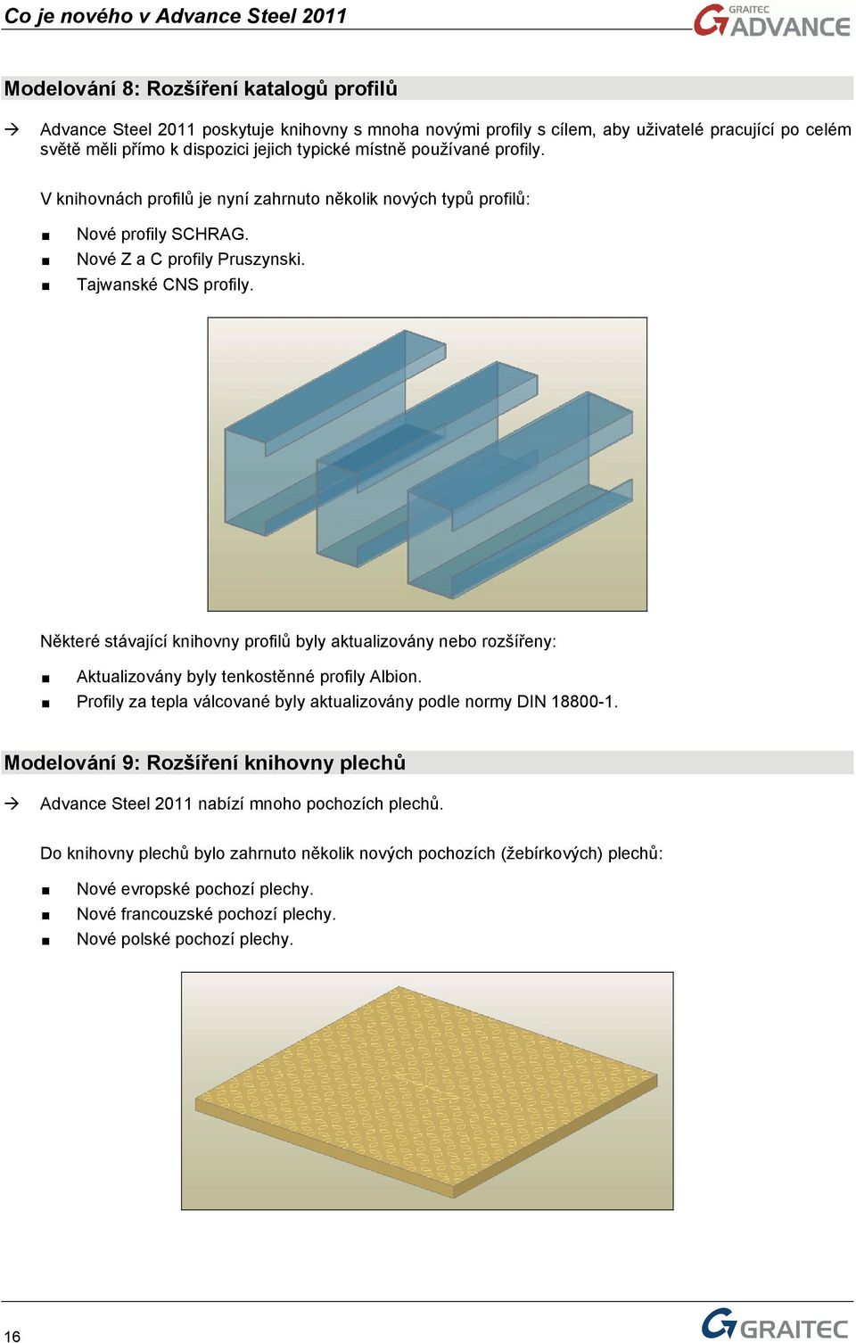 Některé stávající knihovny profilů byly aktualizovány nebo rozšířeny: Aktualizovány byly tenkostěnné profily Albion. Profily za tepla válcované byly aktualizovány podle normy DIN 18800-1.