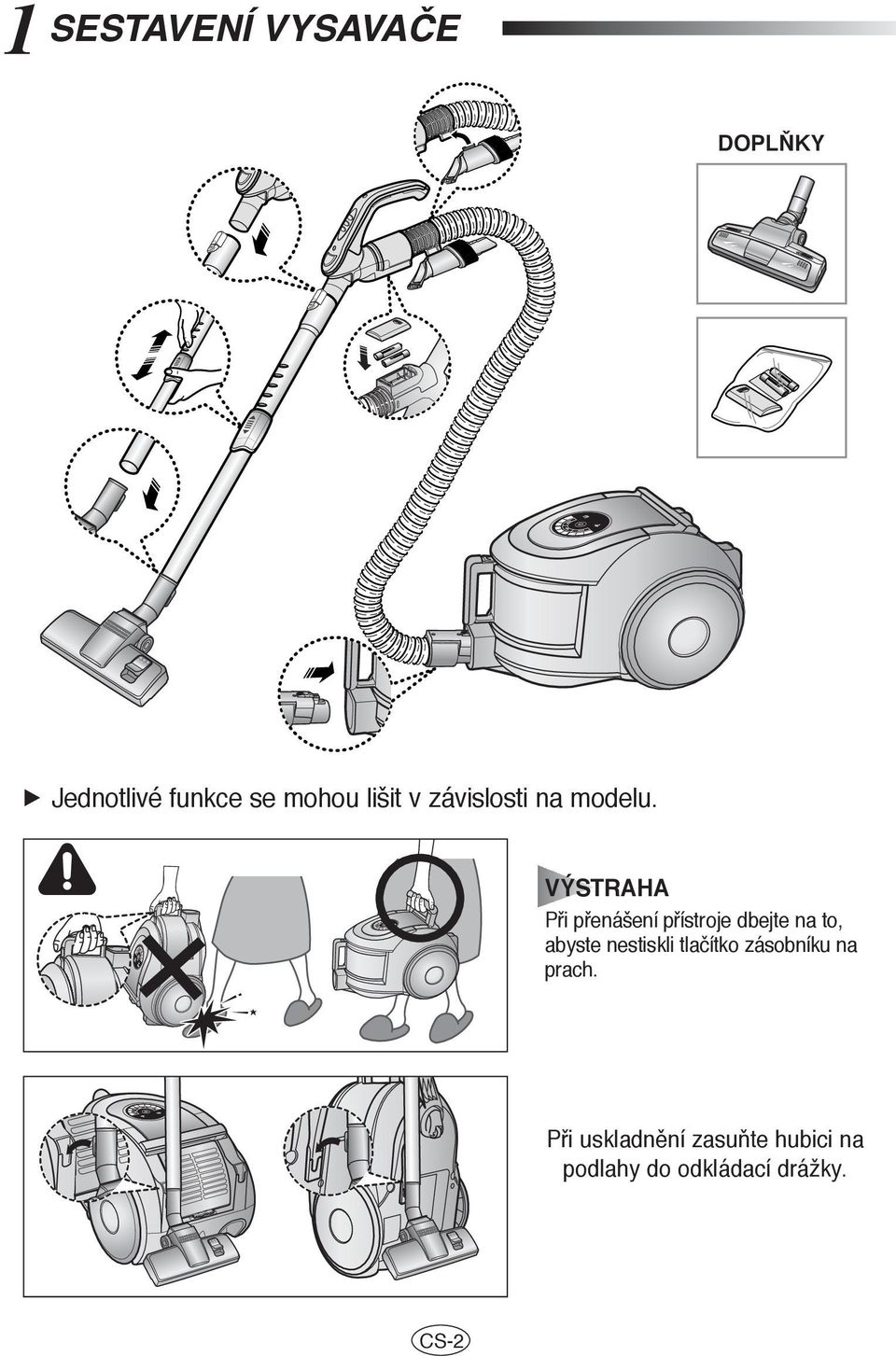 VÝSTRAHA Pfii pfienášení pfiístroje dbejte na to, abyste