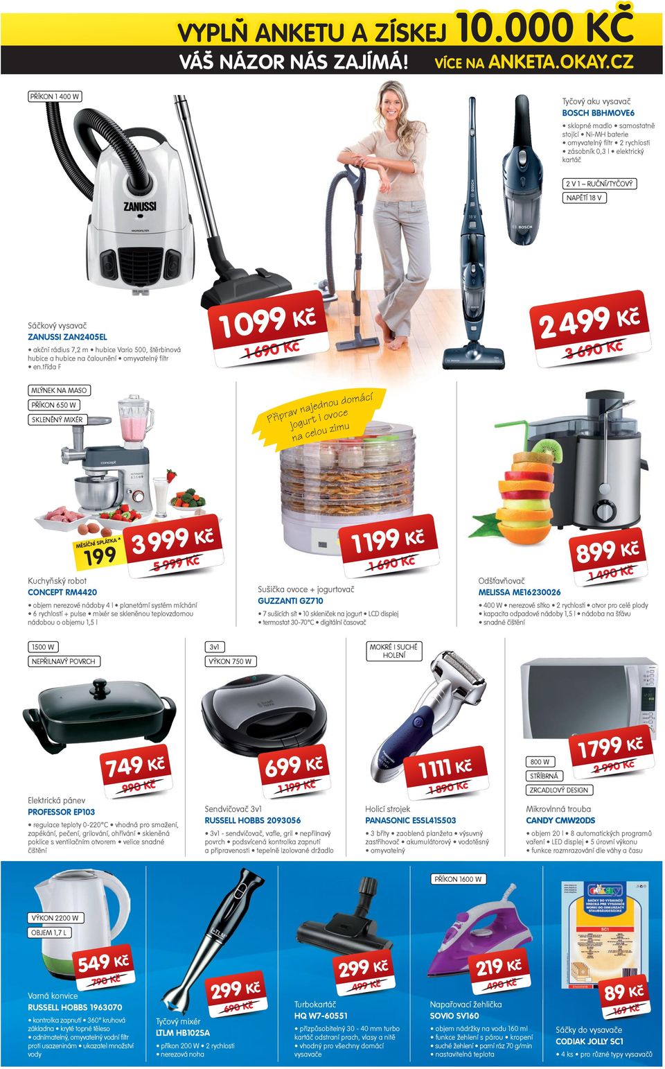 ZN05EL akní rádius 7, m hubice Vario 500, štěrbinová hubice a hubice na alounění omyvatelný filtr en.