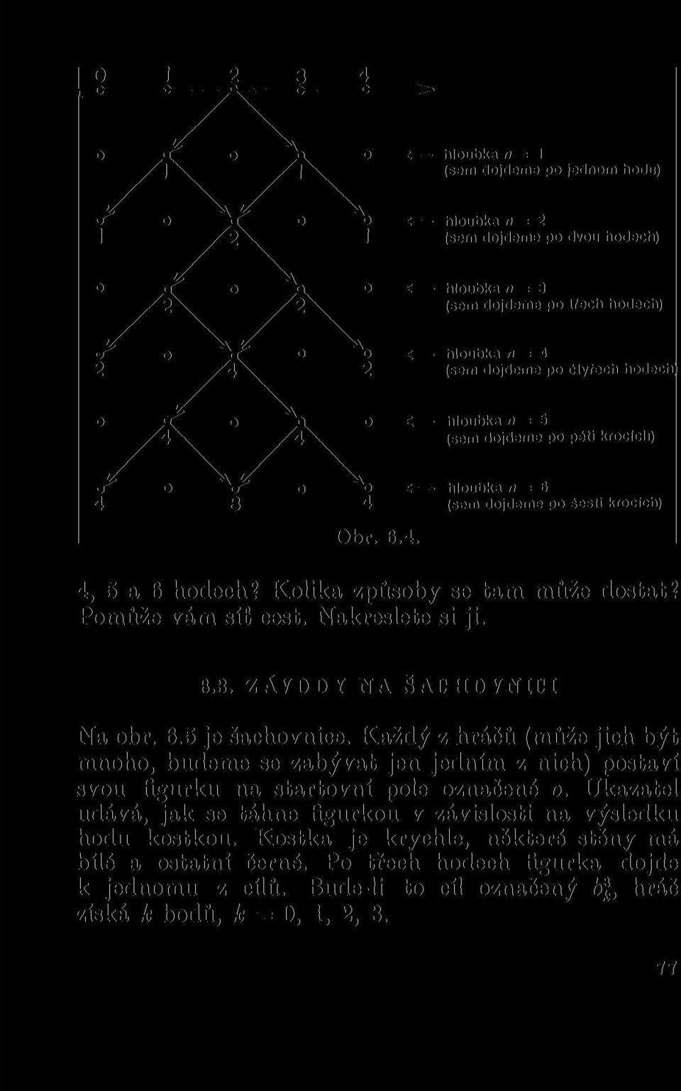 Ukazatel udává, jak se táhne figurkou v závislosti na výsledku hodu kostkou.