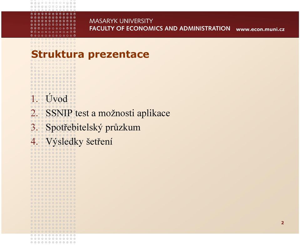 SSNIP test a možnosti