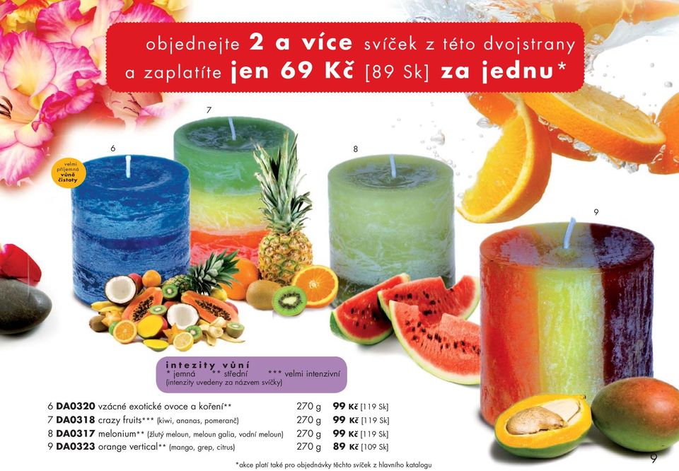 DA0318 crazy fruits*** (kiwi, ananas, pomeranč) 270 g 99 Kč [119 Sk] 8 DA0317 melonium** (žlutý meloun, meloun galia, vodní meloun) 270 g 99