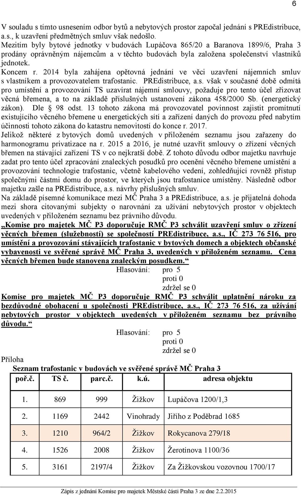 2014 byla zahájena opětovná jednání ve věci uzavření nájemních sm