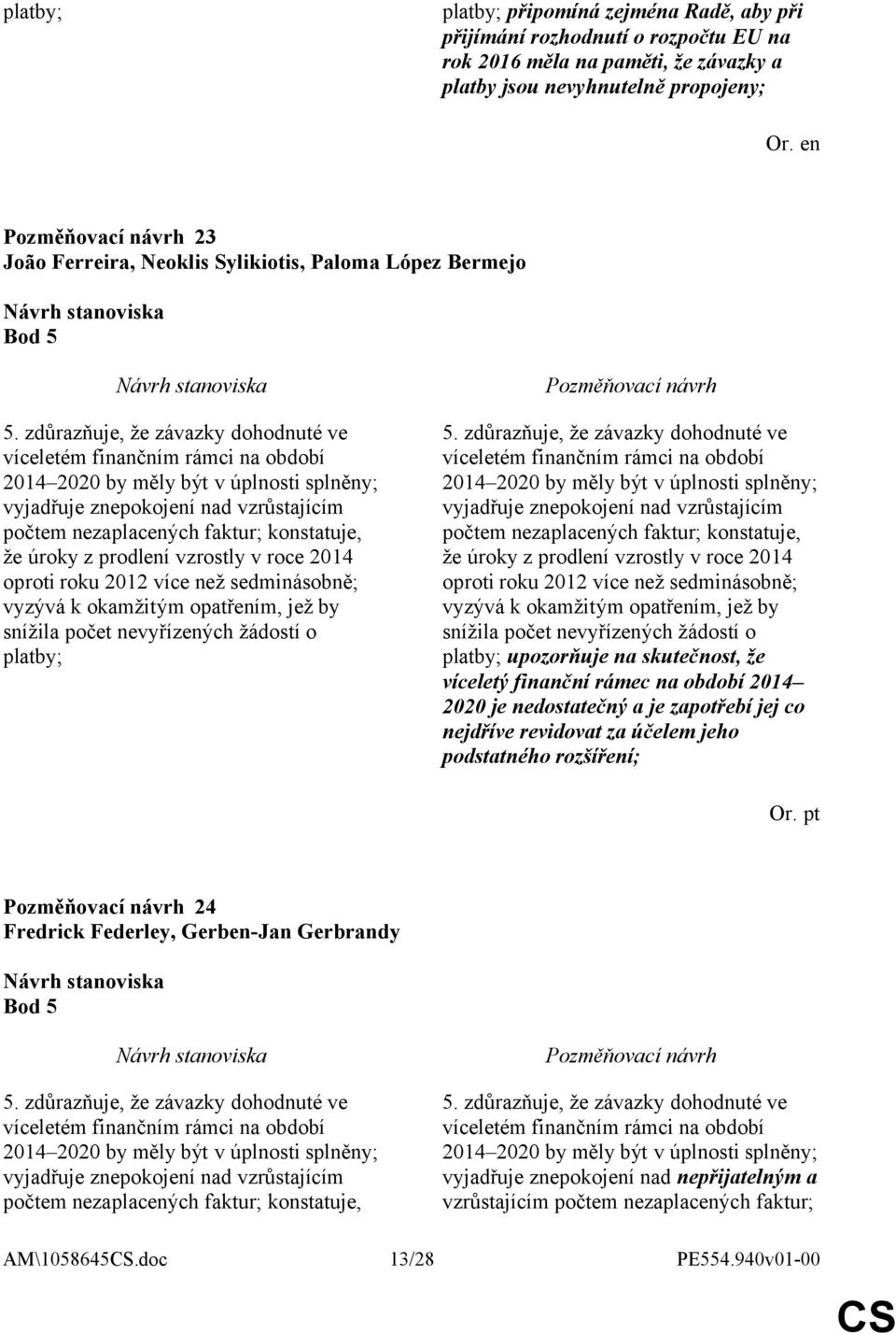 zdůrazňuje, že závazky dohodnuté ve víceletém finančním rámci na období 2014 2020 by měly být v úplnosti splněny; vyjadřuje znepokojení nad vzrůstajícím počtem nezaplacených faktur; konstatuje, že