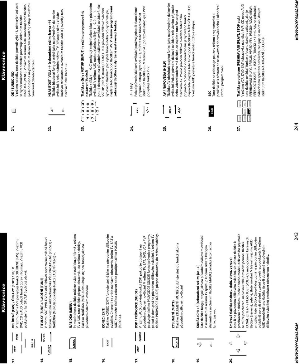 V režimu AUD (obrazovka PŘEDNASTAVENÉ (PRESET) / NABÍDKA (MENU)) poskytuje funkci LADĚNÍ (TUNE) +. 15.