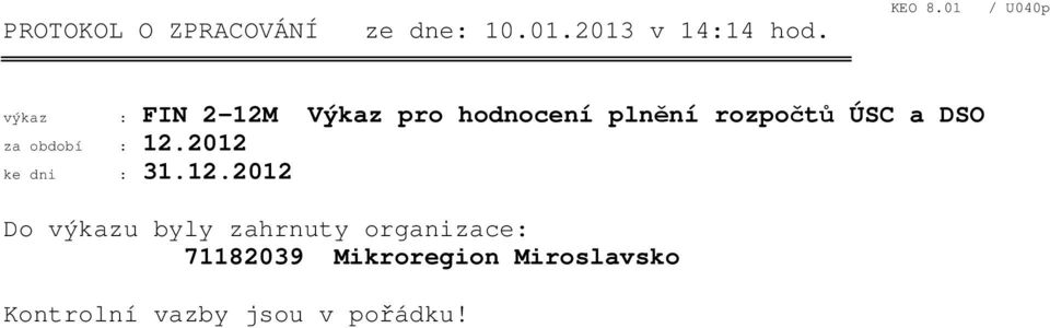 a DSO za období : 12.
