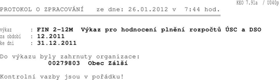ÚSC a DSO za období : 12.