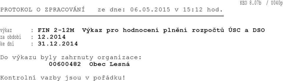 ÚSC a DSO za období : 12.