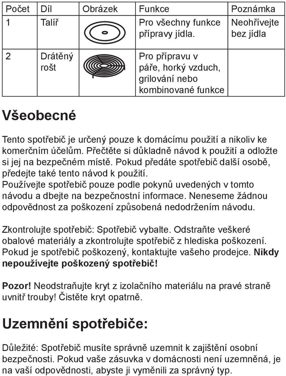 Přečtěte si důkladně návod k použití a odložte si jej na bezpečném místě. Pokud předáte spotřebič další osobě, předejte také tento návod k použití.