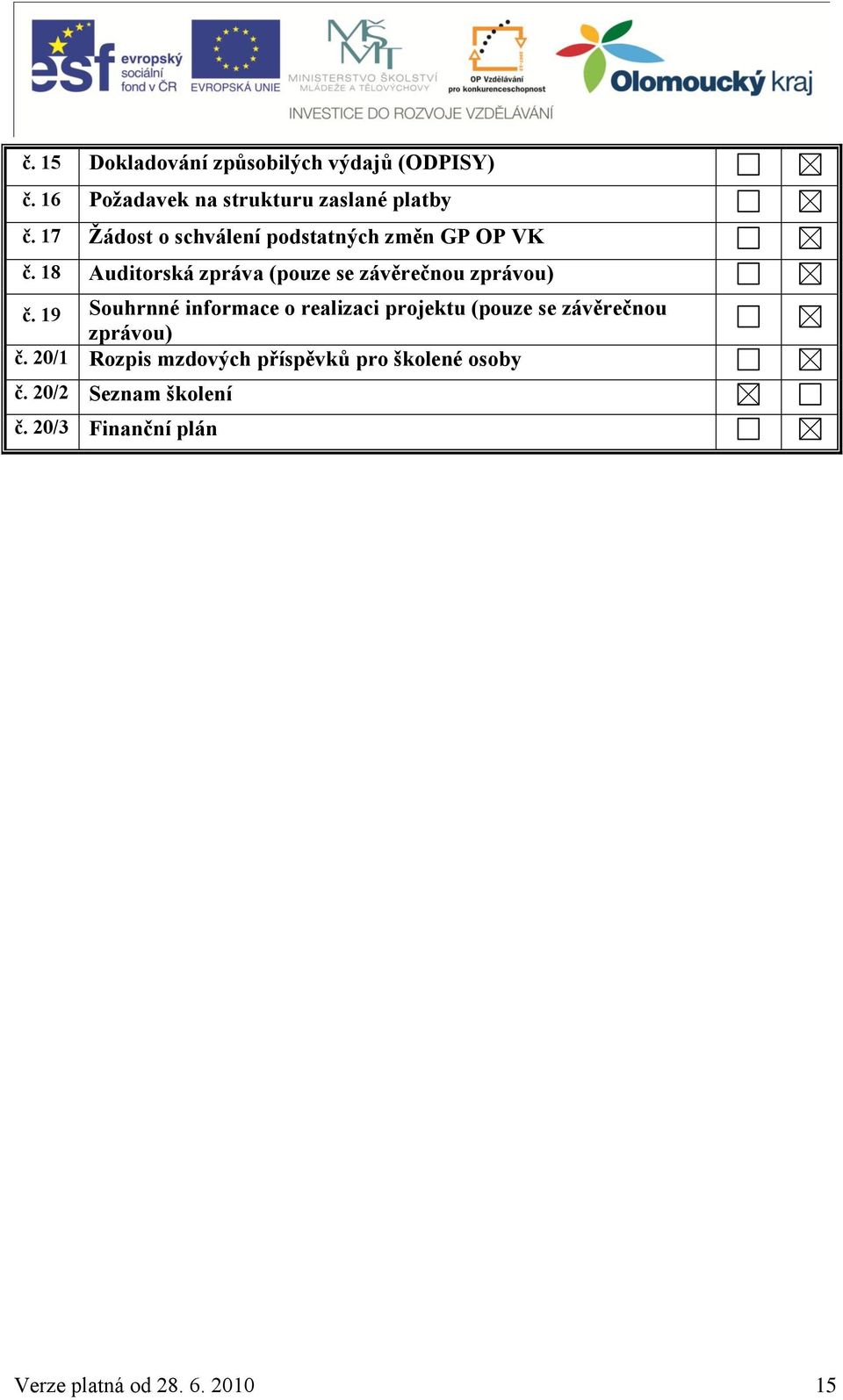 18 Auditorská zpráva (pouze se závěrečnou zprávou) č.