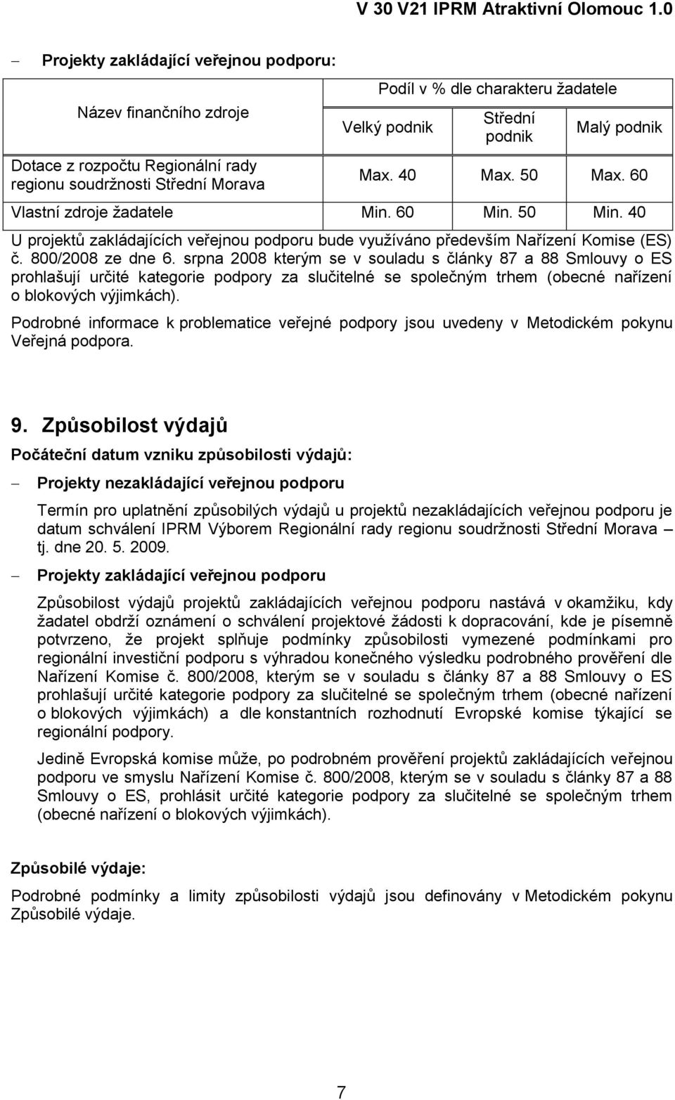 srpna 2008 kterým se v souladu s články 87 a 88 Smlouvy o ES prohlašují určité kategorie podpory za slučitelné se společným trhem (obecné nařízení o blokových výjimkách).