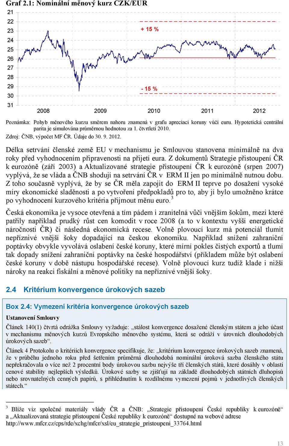 Délka setrvání členské země EU v mechanismu je Smlouvou stanovena minimálně na dva roky před vyhodnocením připravenosti na přijetí eura.