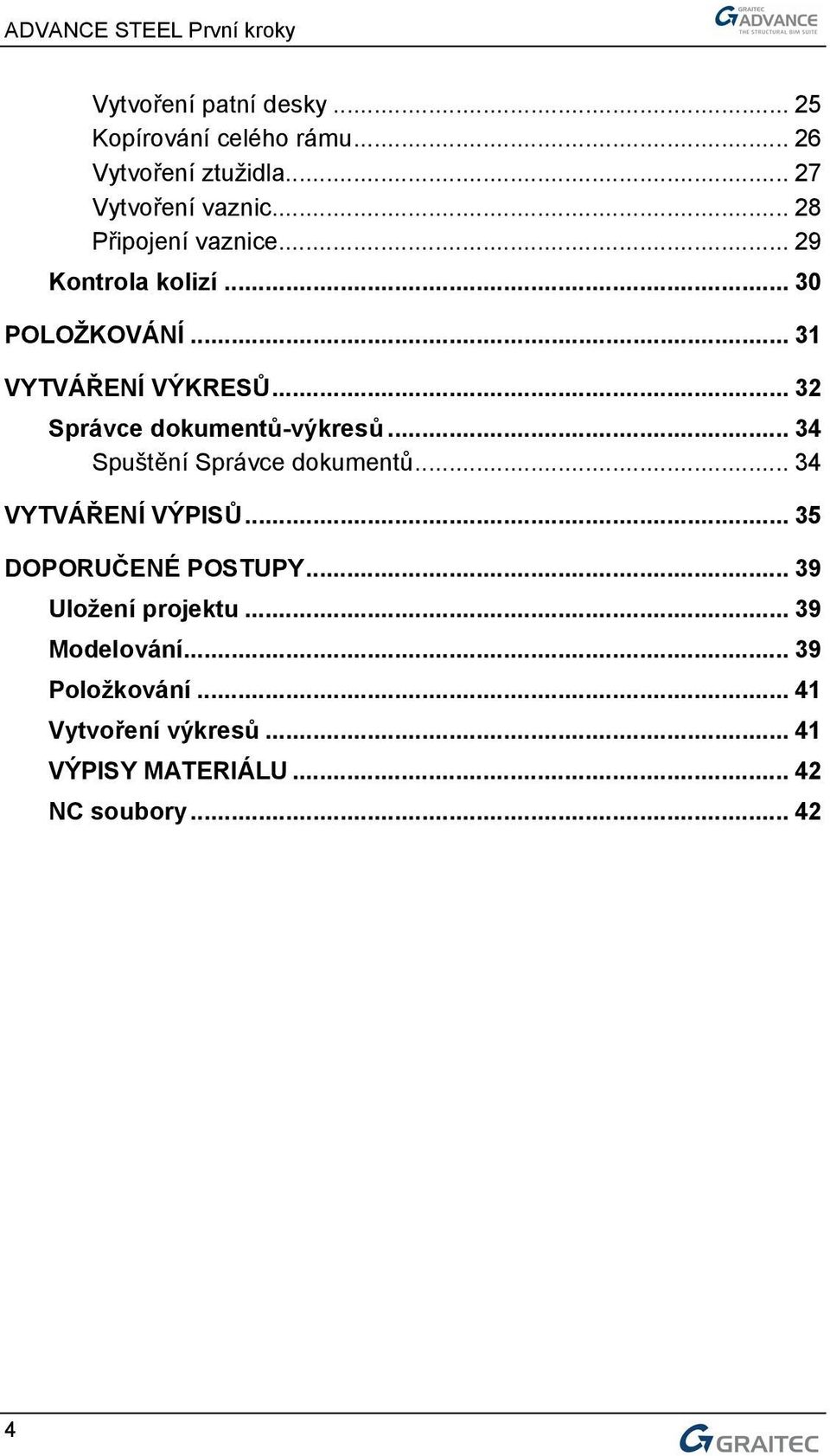 .. 32 Správce dokumentů-výkresů... 34 Spuštění Správce dokumentů... 34 VYTVÁŘENÍ VÝPISŮ.