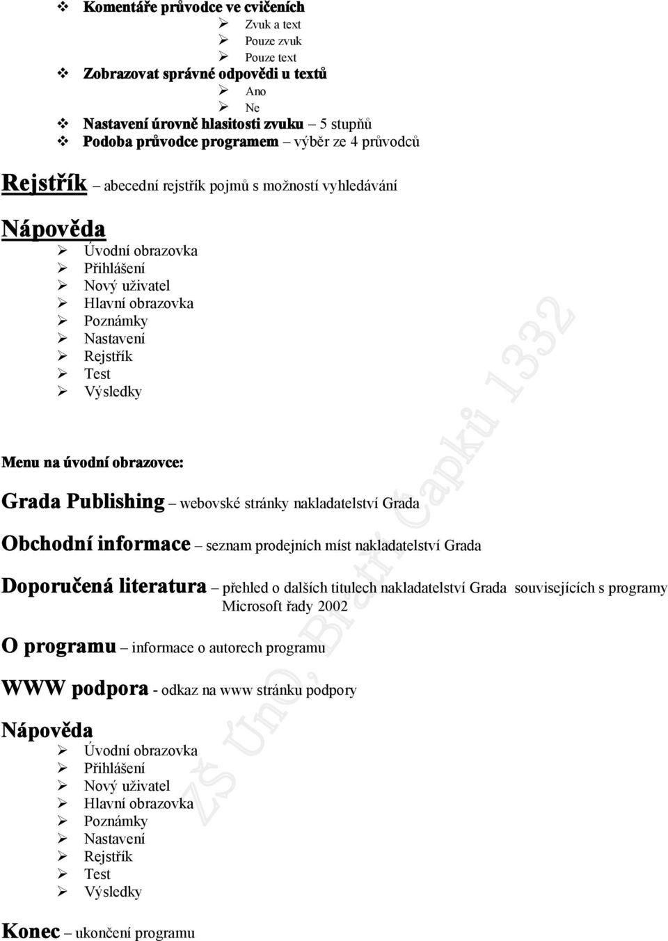 webovské stránky nakladatelství Grada Obchodní informace seznam prodejních míst nakladatelství Grada Doporučená literatura přehled o dalších titulech nakladatelství Grada souvisejících s programy