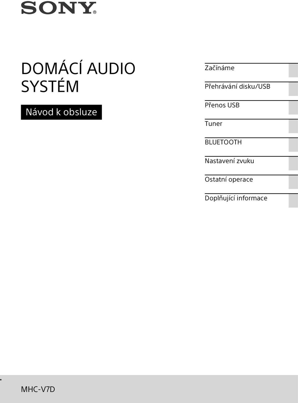 USB Tuner BLUETOOTH Nastavení zvuku
