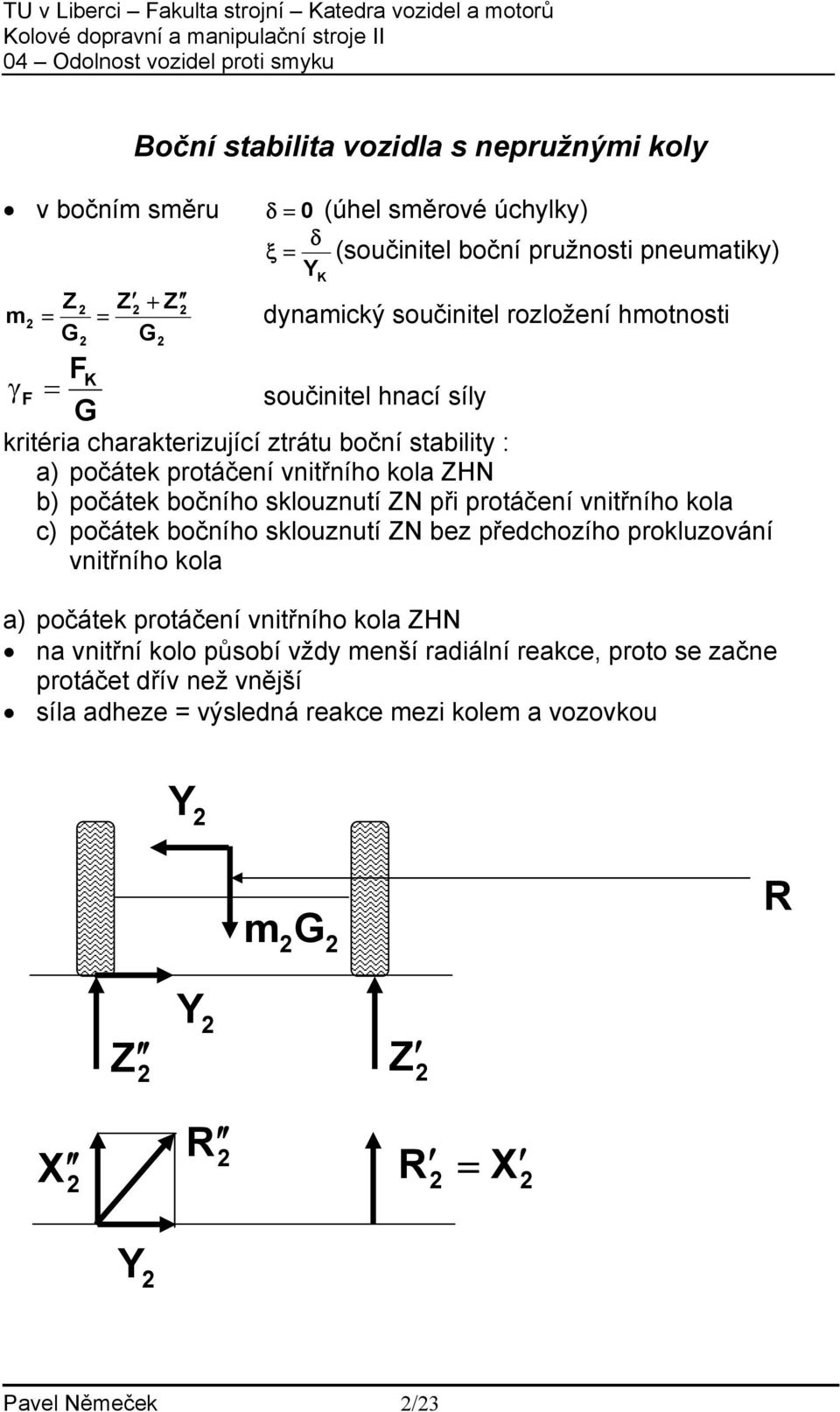 počátek protáčení nitřnío koa HN ) počátek očnío skouznutí N při protáčení nitřnío koa c) počátek očnío skouznutí N ez předcozío prokuzoání nitřnío koa a) počátek