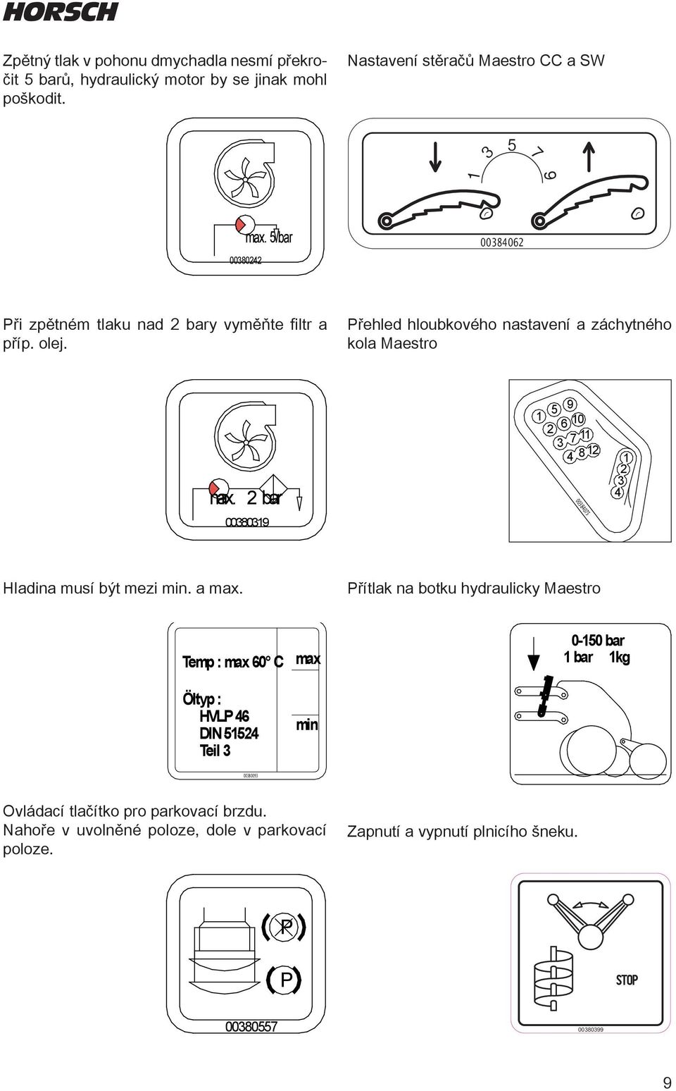 Přehled hloubkového nastavení a záchytného kola Maestro Maschine Maschine 5 9 1 2 6 10 3 7 11 4 812 1 2 schwarze Schrift auf weißem Grund 3 Zeichnung Zeichnungsnummer Dateiname Entw.