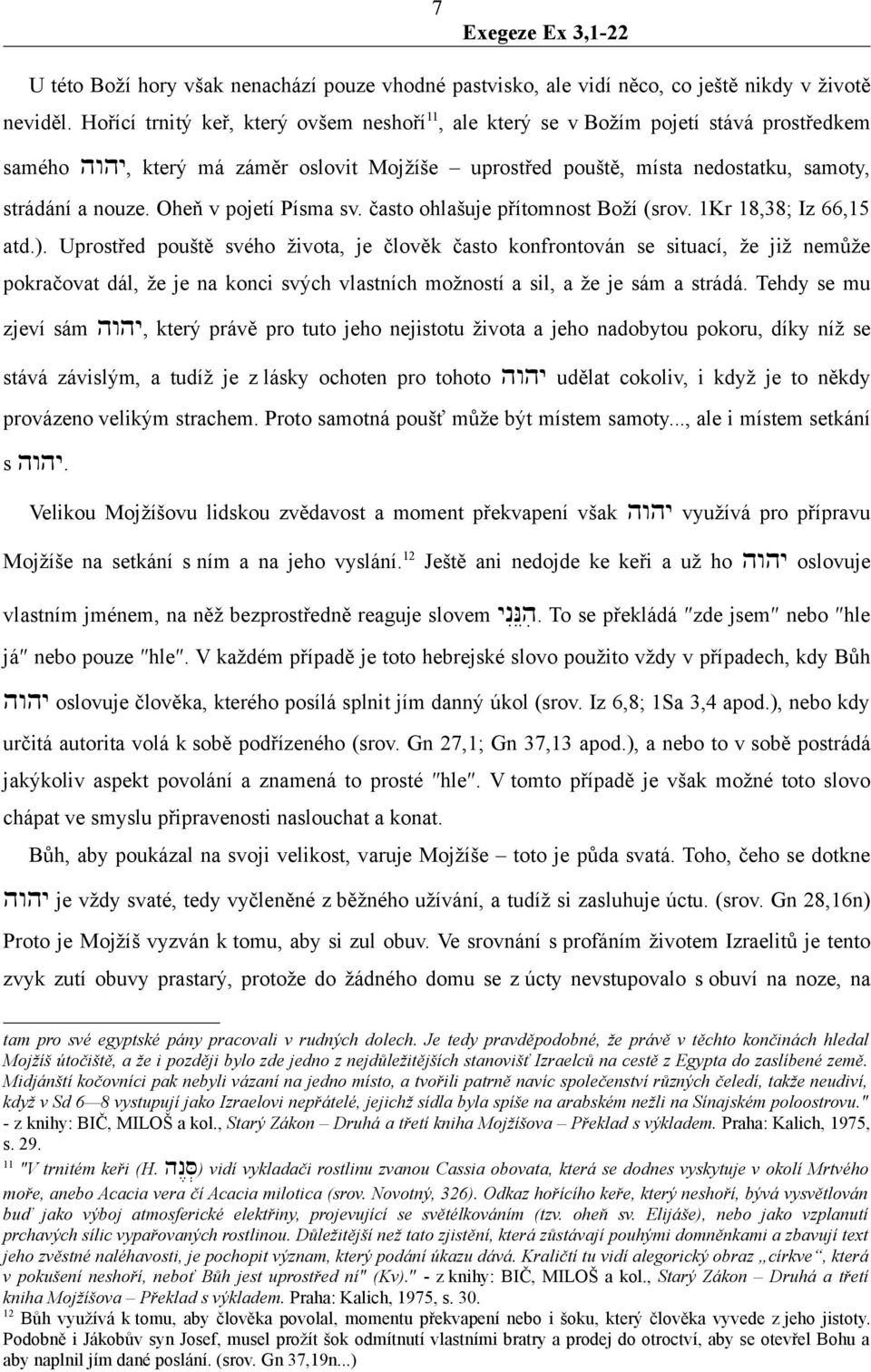 Oheň v pojetí Písma sv. často ohlašuje přítomnost Boží (srov. 1Kr 18,38; Iz 66,15 atd.).