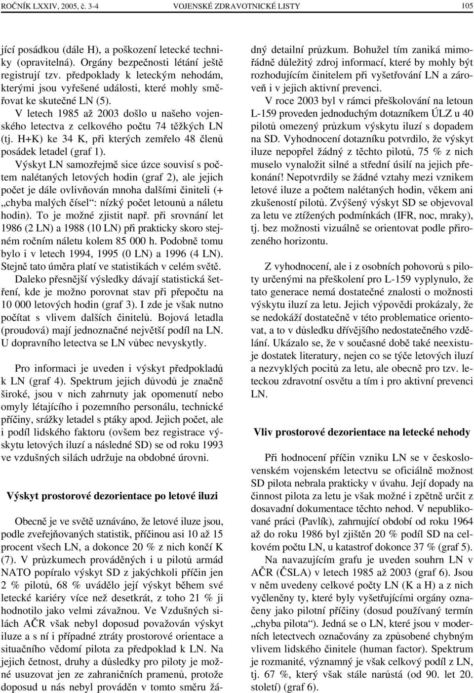 H+K) ke 3 K, při kterých zemřelo členů posádek letadel (graf 1).