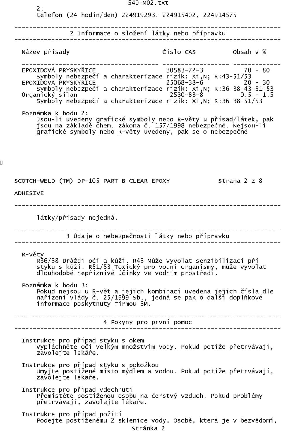 R:36-38-43-51-53 0rganický silan 2530-83-8 0.5-1.