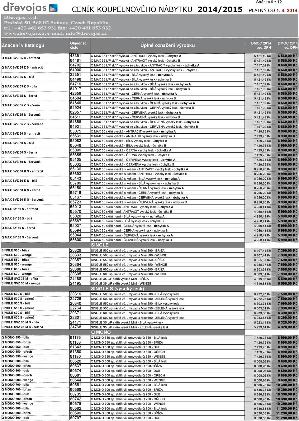 50 K S - červená Q MAX SY 50 S - antracit Q MAX SY 50 S - bílá Q MAX SY 50 S - černá Q MAX SY 50 S - červená 48351 64702 22351 64719 42359 64849 62357 64856 65075 65082 65099 65105 65136 65143 65150