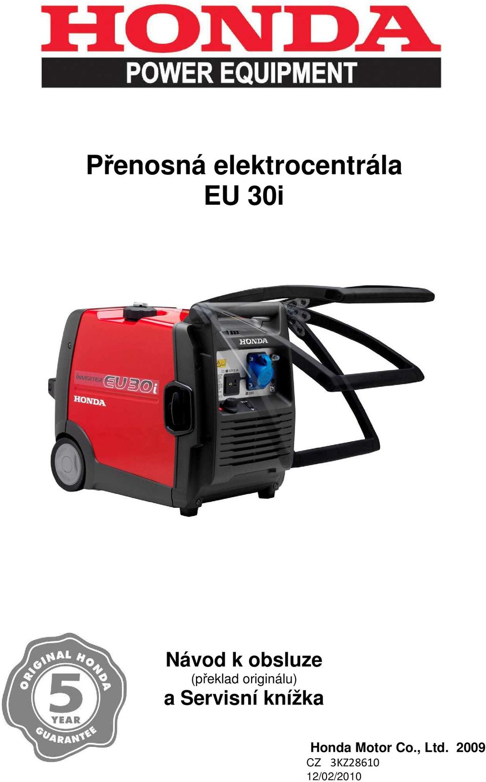 originálu) a Servisní knížka