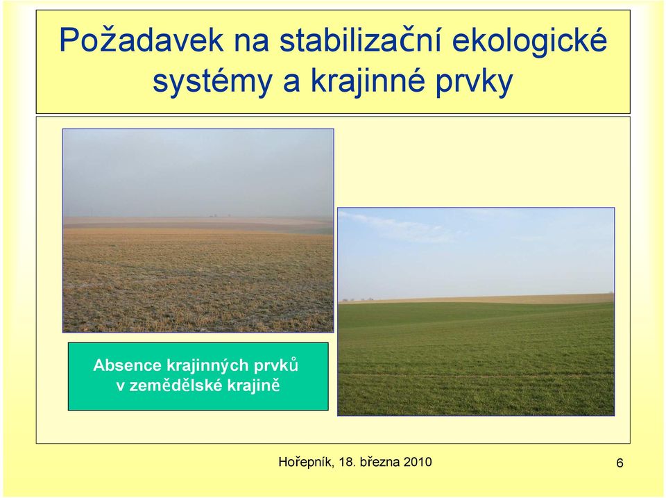 krajinné prvky Absence