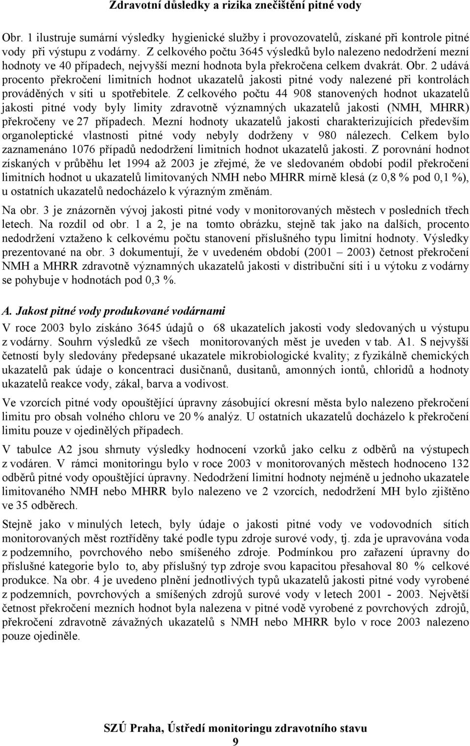 2 udává procento překročení limitních hodnot ukazatelů jakosti pitné vody nalezené při kontrolách prováděných v síti u spotřebitele.