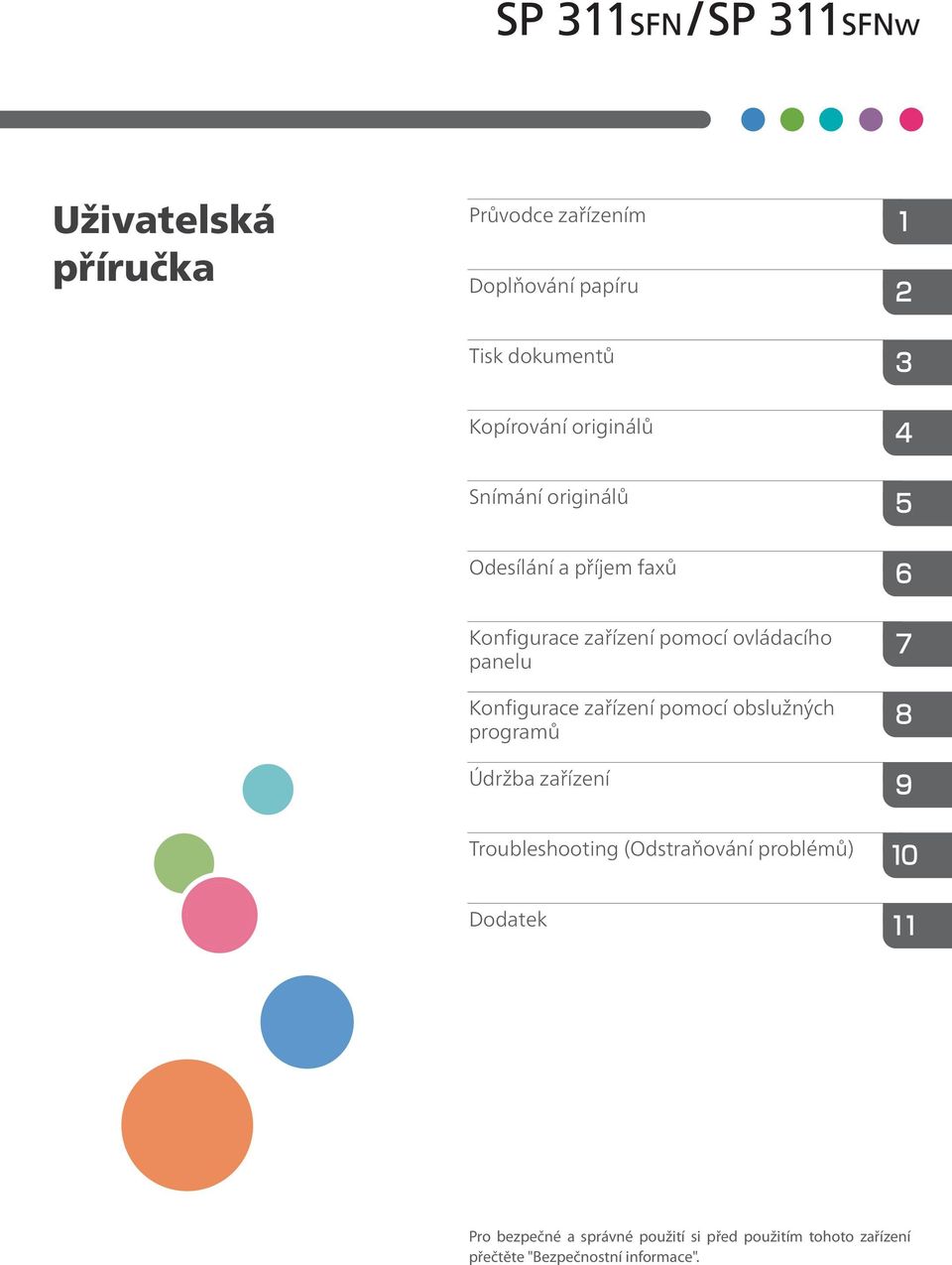 Konfigurace zařízení pomocí obslužných programů Údržba zařízení Troubleshooting (Odstraňování