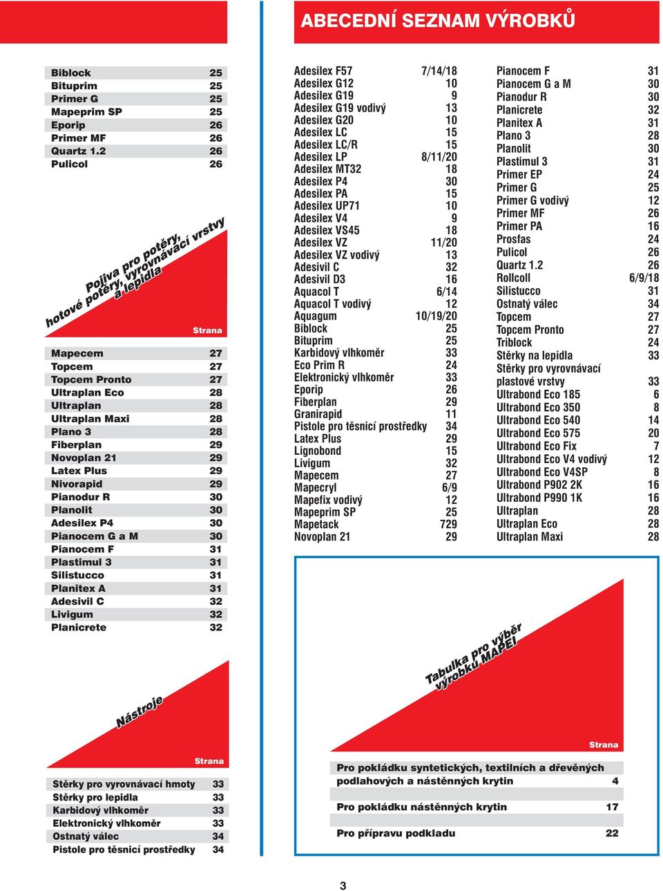 30 Adesilex P4 30 Pianocem G a M 30 Pianocem F 31 Plastimul 3 31 Silistucco 31 Planitex A 31 Adesivil C 32 Livigum 32 Planicrete 32 Adesilex F57 7/14/18 Adesilex G12 10 Adesilex G19 9 Adesilex G19