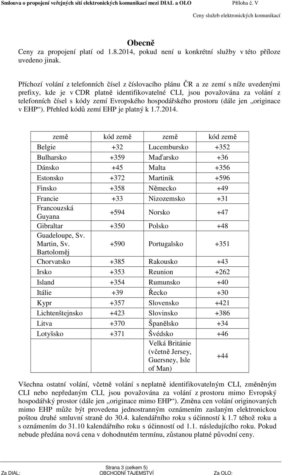 Evropského hospodářského prostoru (dále jen originace v EHP ). Přehled kódů zemí EHP je platný k 1.7.2014.
