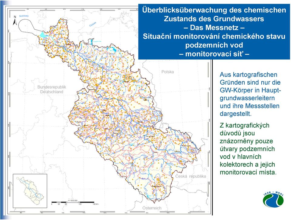 nur die GW-Körper in Hauptgrundwasserleitern und ihre Messstellen dargestellt.