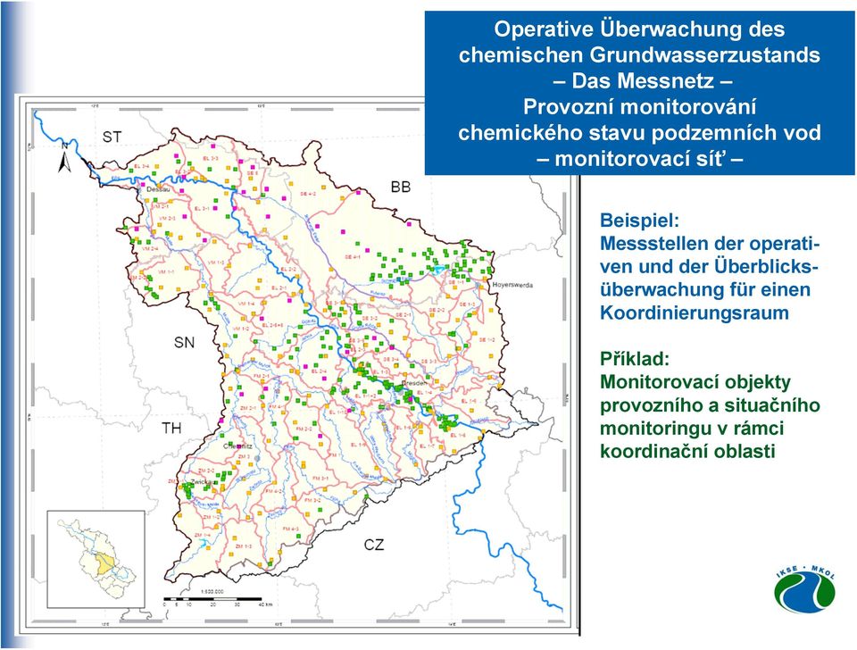 Messstellen der operativen und der Überblicksüberwachung für einen