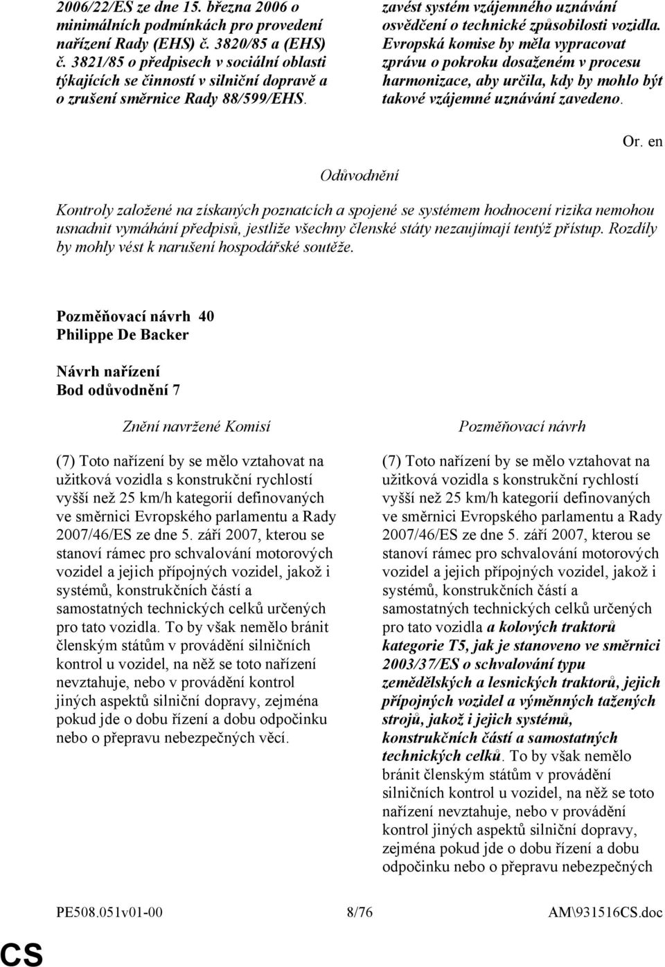 Evropská komise by měla vypracovat zprávu o pokroku dosaženém v procesu harmonizace, aby určila, kdy by mohlo být takové vzájemné uznávání zavedeno.