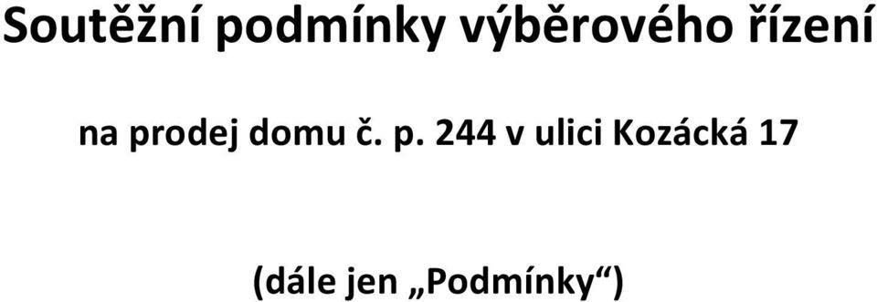 prodej domu č. p.