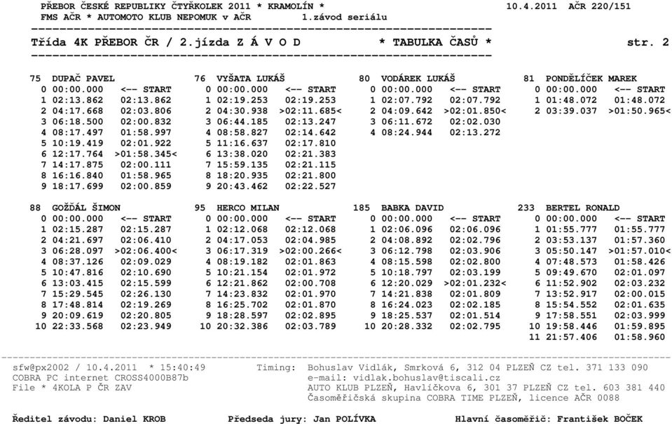 497 01:58.997 4 08:58.827 02:14.642 4 08:24.944 02:13.272 5 10:19.419 02:01.922 5 11:16.637 02:17.810 6 12:17.764 >01:58.345< 6 13:38.020 02:21.383 7 14:17.875 02:00.111 7 15:59.135 02:21.115 8 16:16.