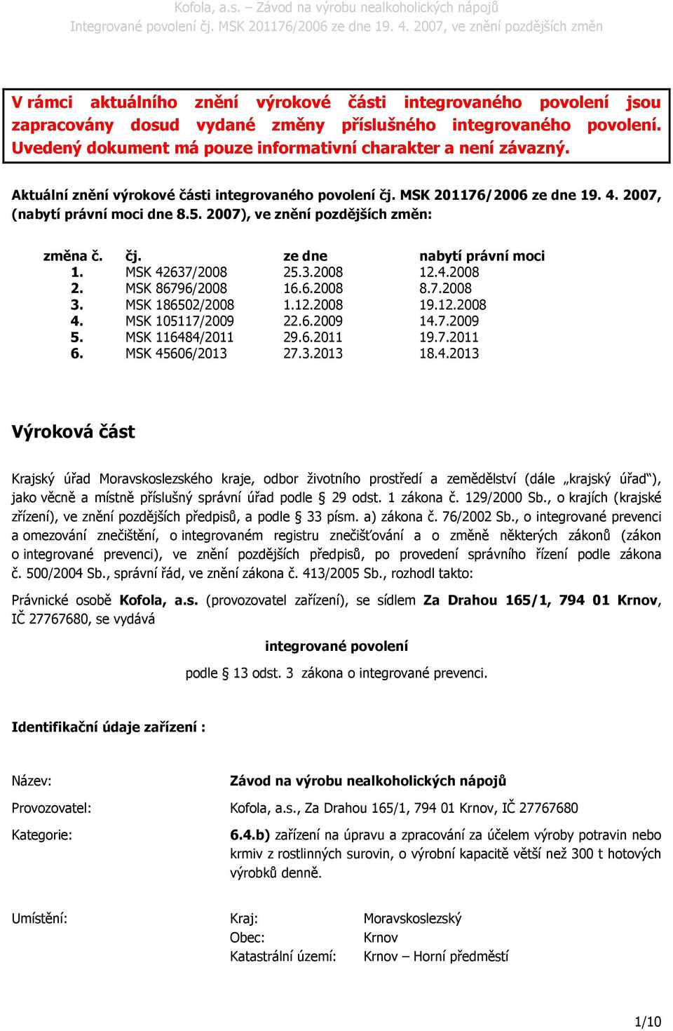 MSK 42637/2008 25.3.2008 12.4.2008 2. MSK 86796/2008 16.6.2008 8.7.2008 3. MSK 186502/2008 1.12.2008 19.12.2008 4. MSK 105117/2009 22.6.2009 14.7.2009 5. MSK 116484/2011 29.6.2011 19.7.2011 6.