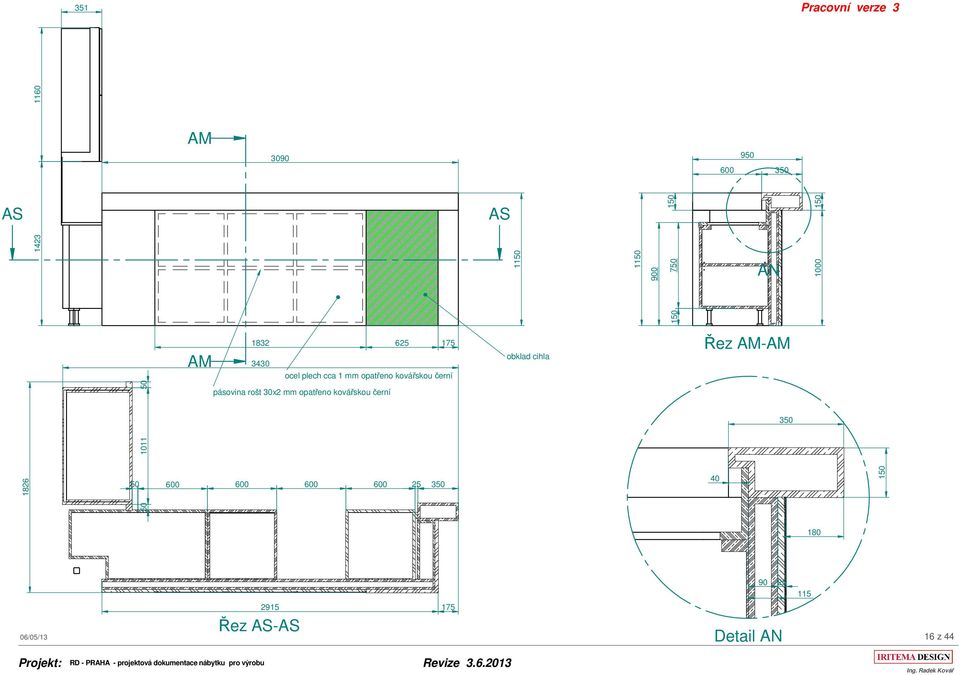 černí pásovina rošt 30x2 mm opatřeno kovářskou černí 3 1011 600 600 600