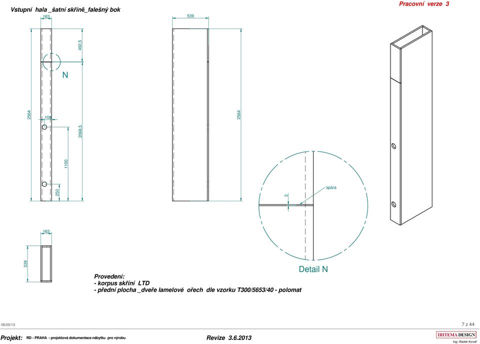 korpus skříní LTD - přední plocha _dveře lamelové