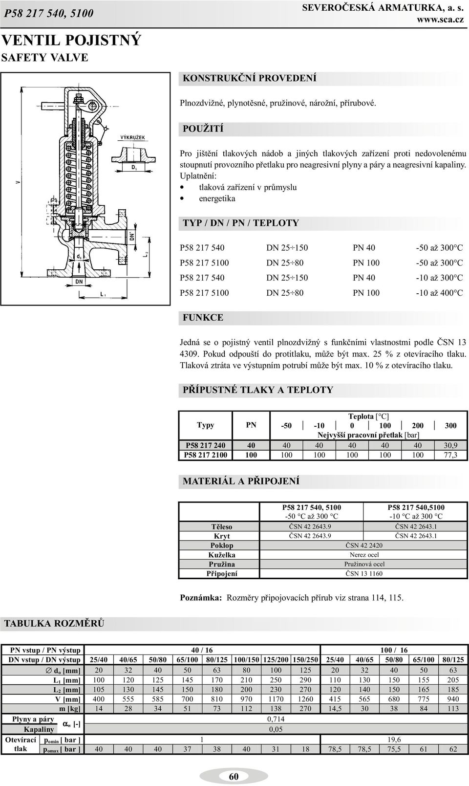 energetika TYP / DN / PN / TEPLOTY P58 17 540 DN 5 150 PN 40-50 až 300 C P58 17 5100 DN 5 80 PN 100-50 až 300 C P58 17 540 DN 5 150 PN 40-10 až 300 C P58 17 5100 DN 5 80 PN 100-10 až 400 C Jedná se o