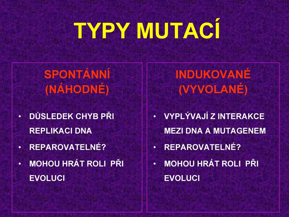 MOHOU HRÁT ROLI PŘI EVOLUCI VYPLÝVAJÍ Z INTERAKCE