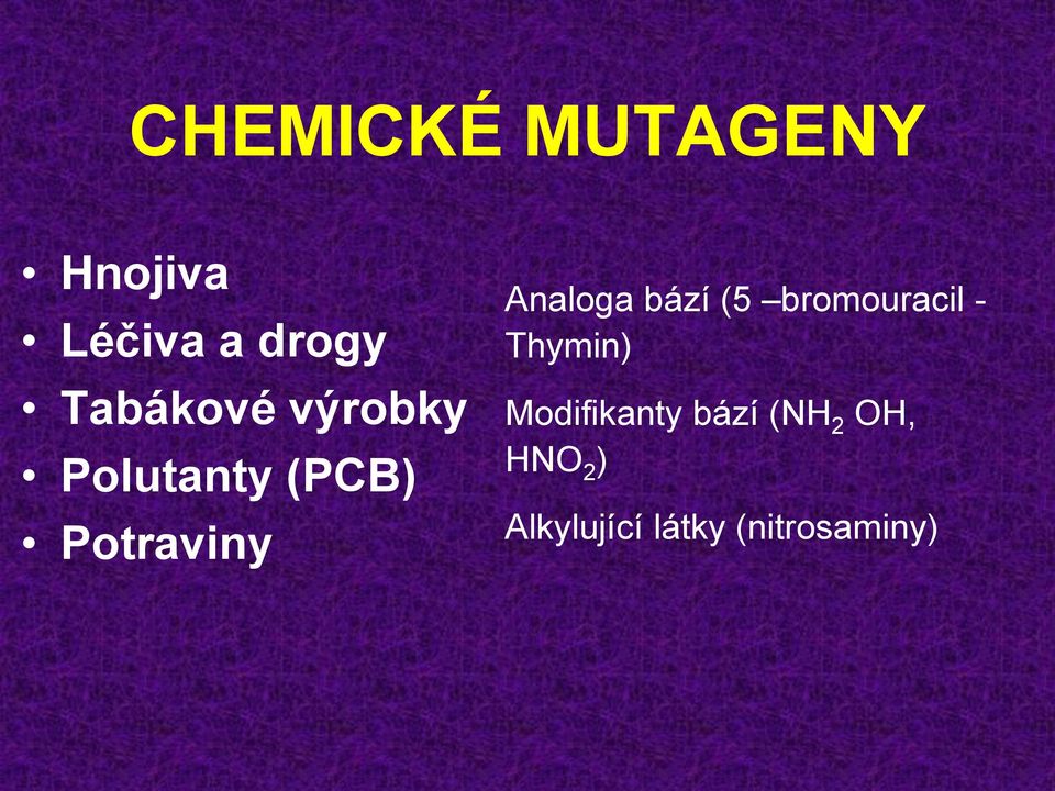 Analoga bází (5 bromouracil - Thymin)